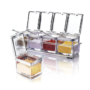 Seasoning Box Set,4 Piece Clear Seasoning Rack Spice Pots,Spice Container Seasoning Box Spice Pots with Spoons-Storage Container Condiment Jars