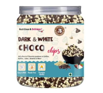 Brew Lab Chocolate Choco Chips – Topping And Decoration Candy For Ice Cream, Desserts And Baked Items Chocolate Mini Choco-Chips (Dark & White Choco)(FROM INDIA)JEZ