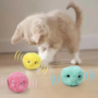 Interactive Ball Smart Cat Toys Plush Electric Catnip Training Toy Kitten Touch Sounding Pet Product Squeak Toy Ball