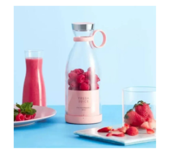 Portable Electric USB juice Maker | Blender Grinder Mixer with 4 stainless steel Blades, USB Rechargeable Bottle for Juice, Grinder for Home (Bottle juicer) (Glass)