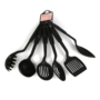 Houseeker 6Pcs Black Plastic Kitchen Utensils Set Baking Cookware Colander Spoon Spatula Shovel Soup Spoon Pasta claw Set