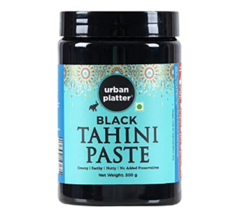 Urban Platter Black Tahini Paste, 500G (100% Pure Hulled Ground Black Sesame|Seed Butter|Pate De Sesame|Tahina|Add to Baked Goods, Dips & Hummus, Salad Dressings, Desserts, Granola Bars, Etc)(FROM INDIA)
