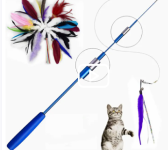 Interactive Cat Feather Toy Feather Teaser Stick Wand Pet Retractable Feather Bell Refill Replacement Catcher Product for Kitten
