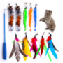 11pcs Replacement Cat Feather Toy Set Feather Replacement Head Retractable Cat Stick Cat Products
