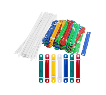 Plastic Paper Fastener File Fasteners for Office School – 3.15″(80mm) Between 2 Holes, Box of 50 Complete Sets by ZinZen